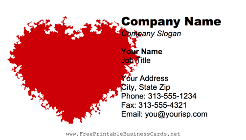 Red Heart business card