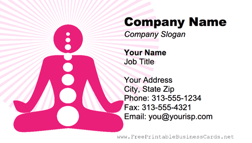 Reiki business card