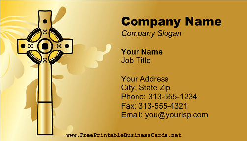 Gold Cross business card