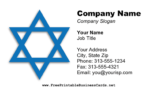 Jewish business card