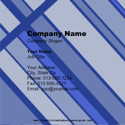 Retro Blue Square business card