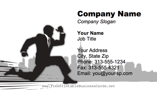 Running Businessman business card