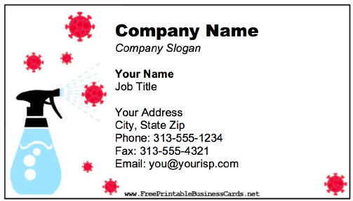 Sanitizing Service Business Card business card