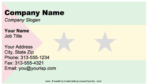 Sao Tome And Principe business card