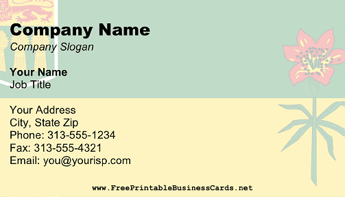 Saskatchewan Flag business card