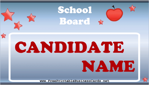 School Board Sign business card