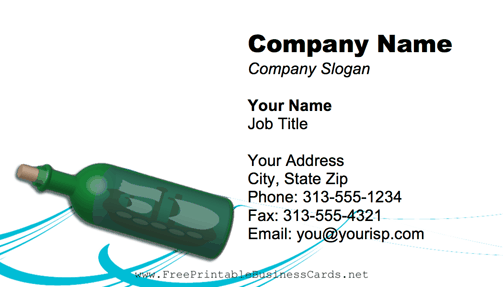 Ship In A Bottle business card