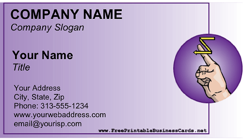 Sign Language business card