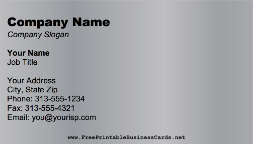 Dark Silver business card