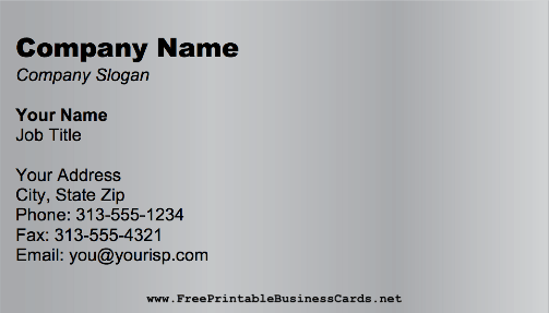 Light Silver business card