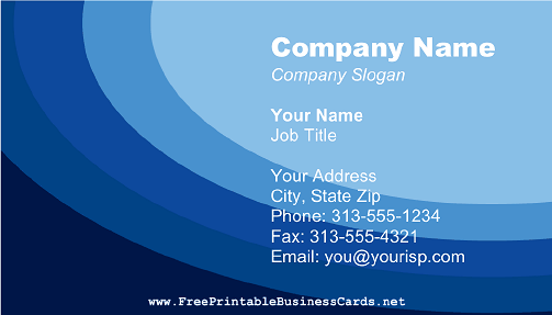 Blue Curves business card