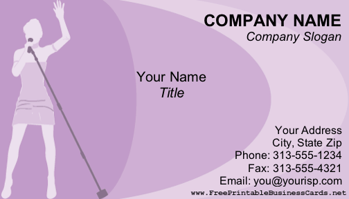 Singer business card