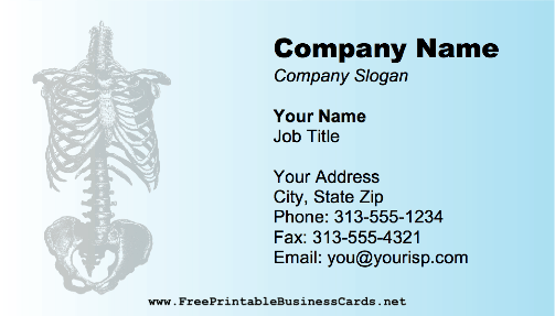 Skeleton business card