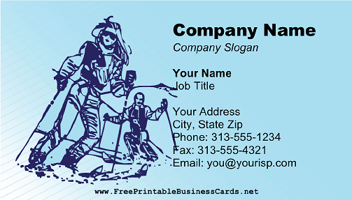 Skiing Instructor business card