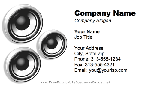 Speakers business card