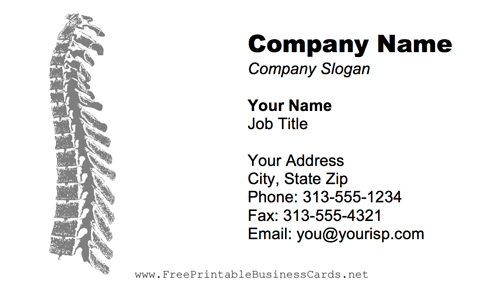 Spine business card