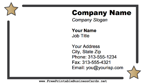 Stars business card