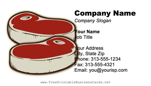 Steaks business card