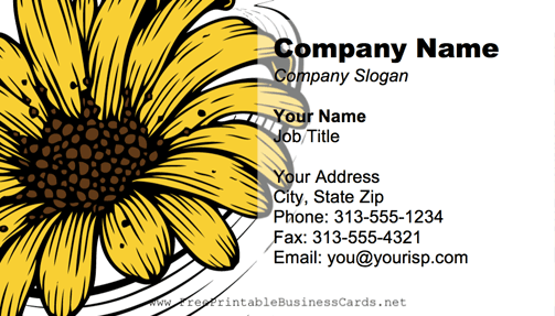 Sunflower business card