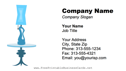 Table Lamp Blue business card