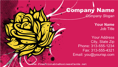 Yellow Rose business card