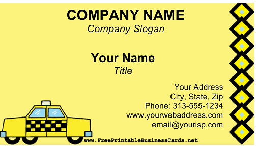 Taxi Service business card