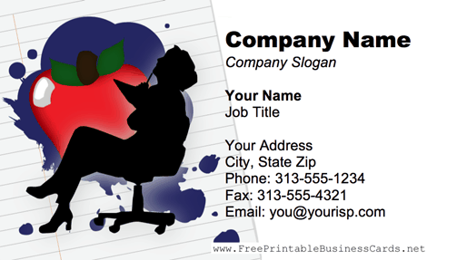 Teacher business card