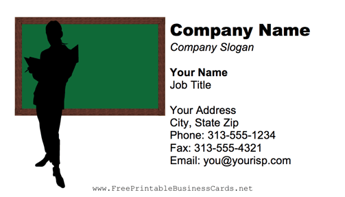 Teacher Chalkboard business card