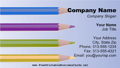 Colored Pencils business card