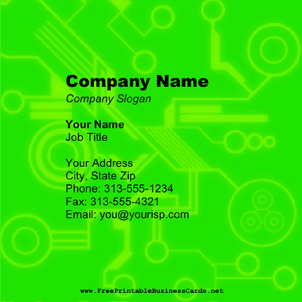 Green Tech Square business card