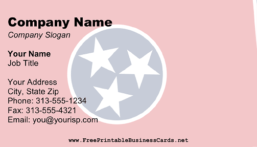 Flag of Tennessee business card