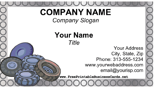 Tires business card