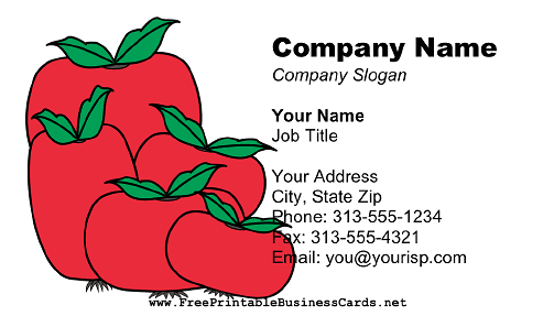 Red Tomatoes business card