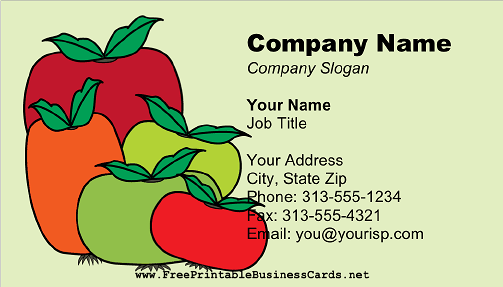 Tomatoes on Green business card