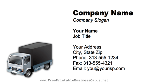 Truck business card