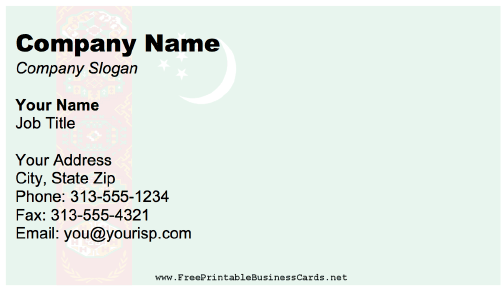 Turkmenistan business card