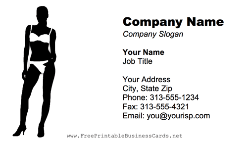 Underwear Model business card