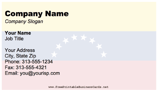 Venezuela business card