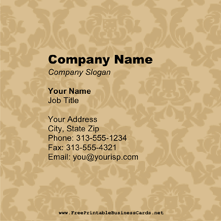 Beige Victorian business card