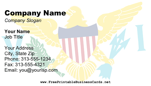 Flag of Virgin Islands business card