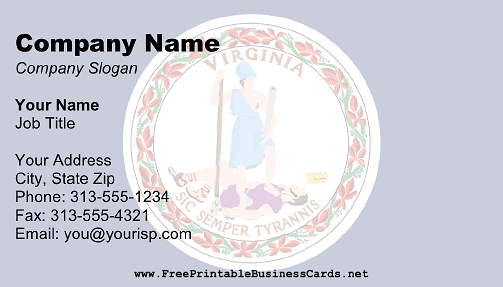 Virginia Flag business card