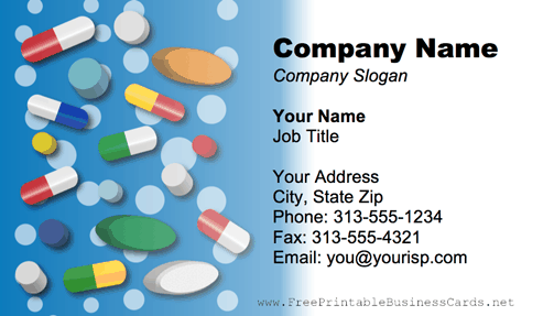 Vitamins And Supplements business card