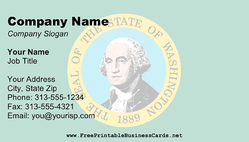 Flag of Washington business card