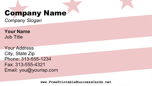 Flag of Washington DC business card