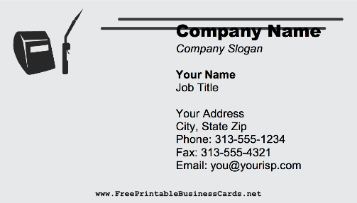 Welding Mask business card