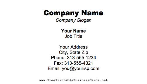 White business card