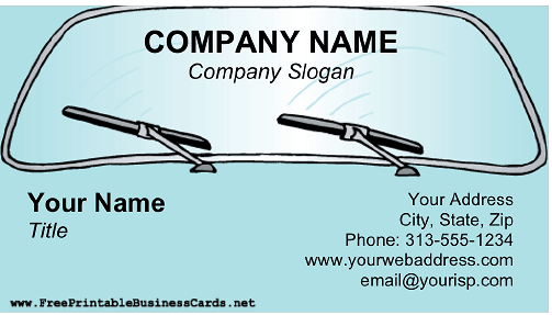 Windshield Repair business card