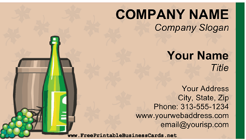 Winery business card