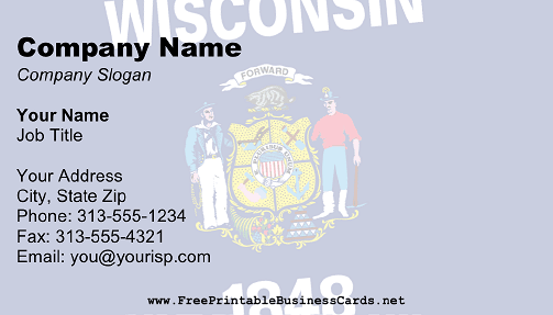 Flag of Wisconsin business card