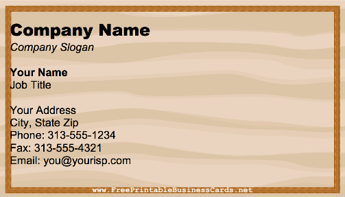 Wooden Panel business card